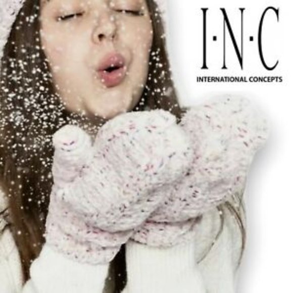 NWT INC International Concept Space Dye Mittens in Ivory - Picture 2 of 10